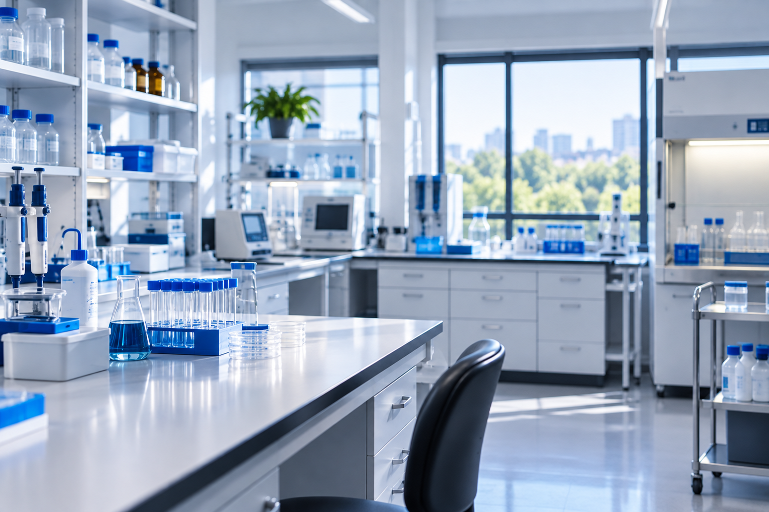 Laboratório para análises e preparo de amostras
